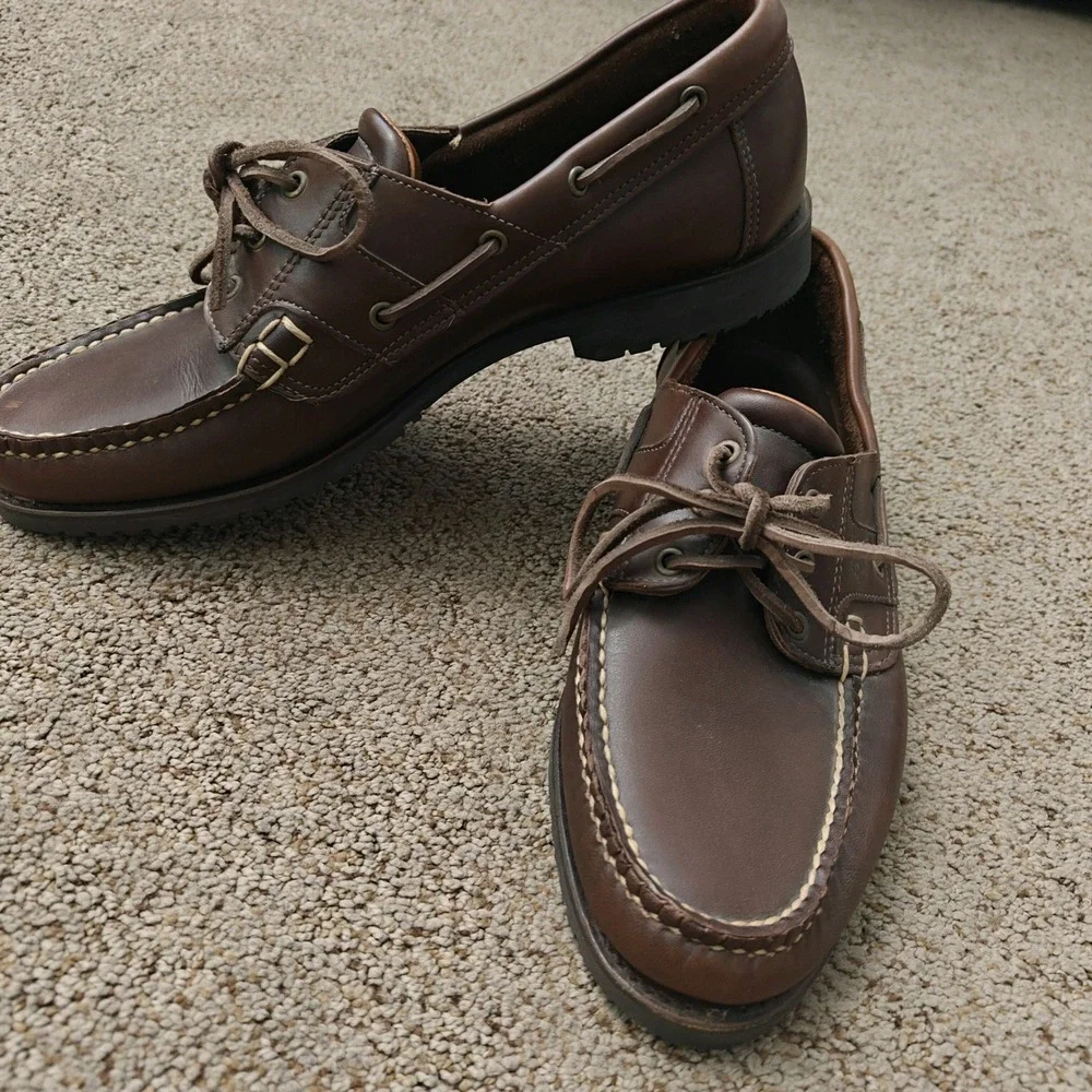 Allen Edmonds Eastport Mens Brown Leather Boat Shoes 10.5 Moccasin 9161